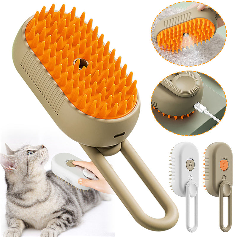 Cat Steam Brush Steamy Dog Brush 3 in 1 