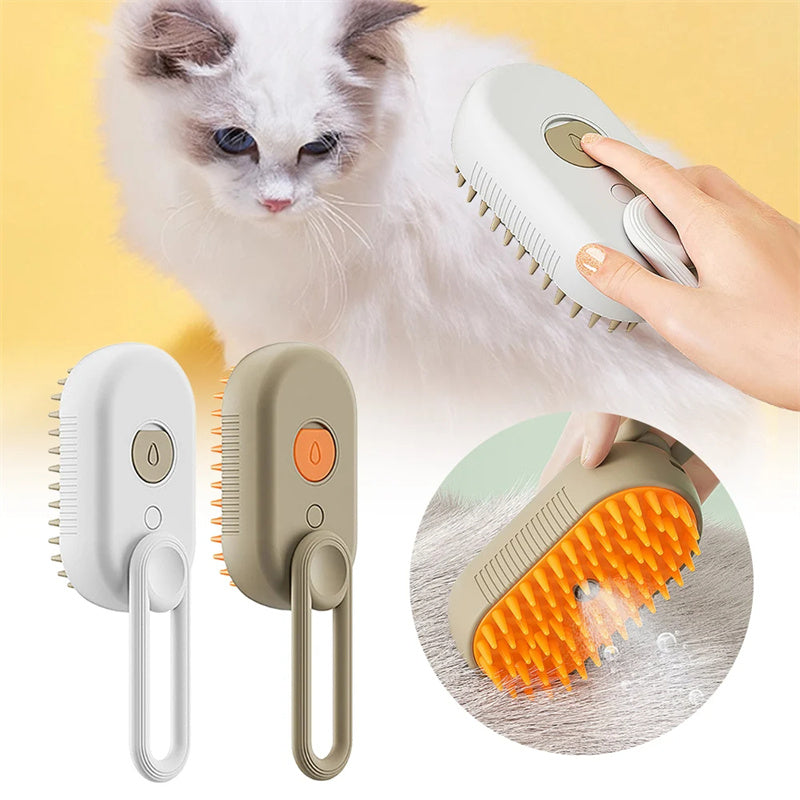 Cat Steam Brush Steamy Dog Brush 3 in 1 