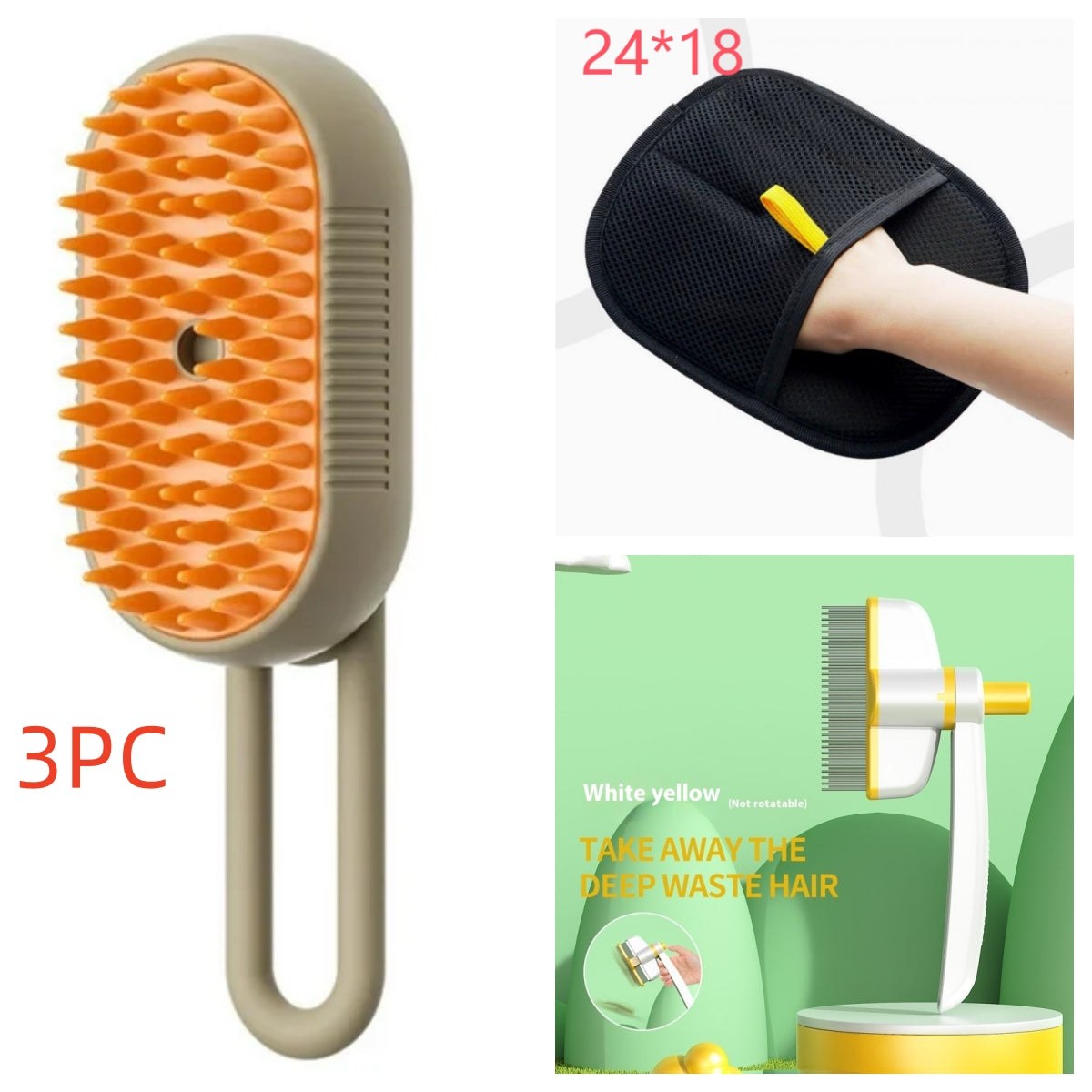 Cat Steam Brush Steamy Dog Brush 3 in 1 