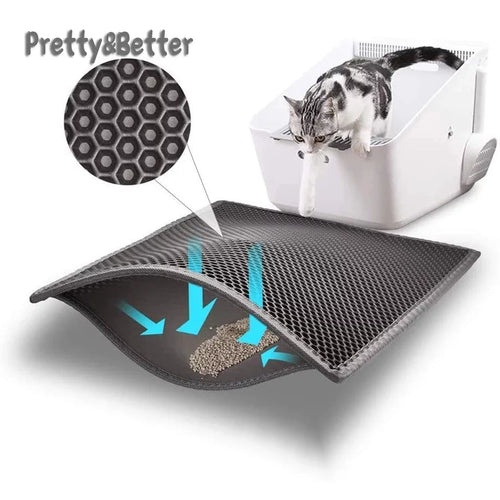 Cat Litter Trapping Mat with Waterproof Honeycomb Design for Effortless Cleaning