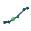 Flossy Chews Large 20" Extra 3 Knot Tug Dog Toy with TPR Ball Rope