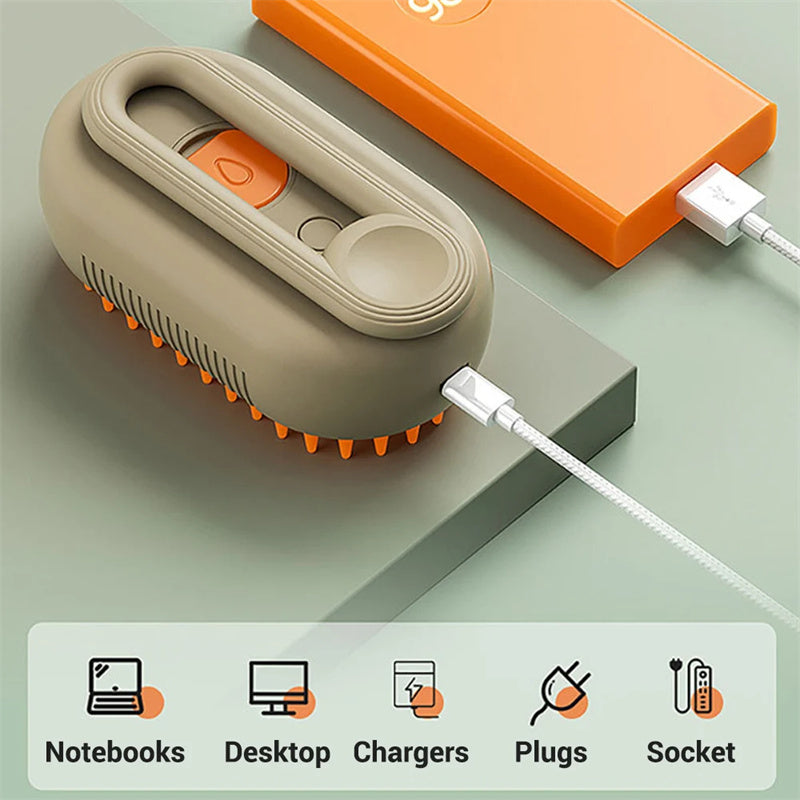 Cat Steam Brush Steamy Dog Brush 3 in 1 